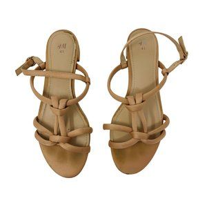 H&M Sandals Women's Size 9.5 Beige Ankle Strap Dress Shoes